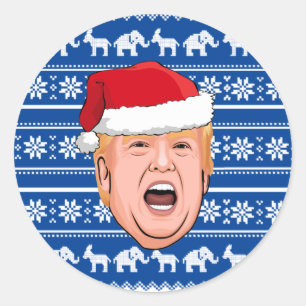 Angry Donald Trump Weihnachten Runder Aufkleber