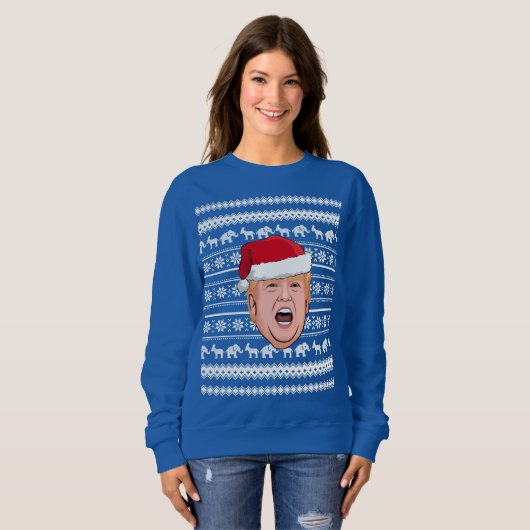 Angry Donald Trump Weihnachten Sweatshirt (Vorne ganz)