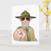 Angry Drill Sergeant Pointing Karte (Gelbe Blume)