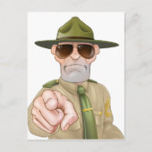 Angry Drill Sergeant Pointing Postkarte (Vorderseite)