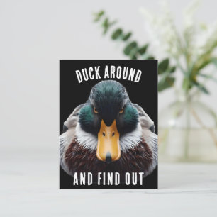 Angry Duck sagt "Duck Around and Find Out" Postkarte