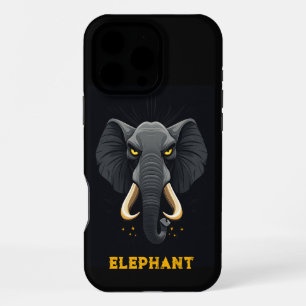 Angry Elephant Black iPhone 16 Pro Max Hülle