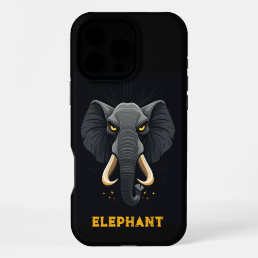 Angry Elephant Black iPhone Hülle (Rückseite)