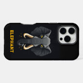 Angry Elephant Black iPhone Hülle (Rückseite (Horizontal))