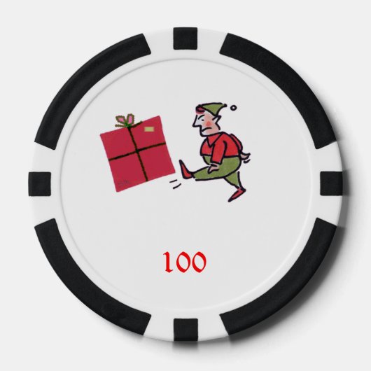 Angry Elf Black 100 Striped Poker Chip (Vorderseite)