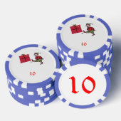 Angry Elf Blue 10 gestreifter Poker Chip (Stapel)