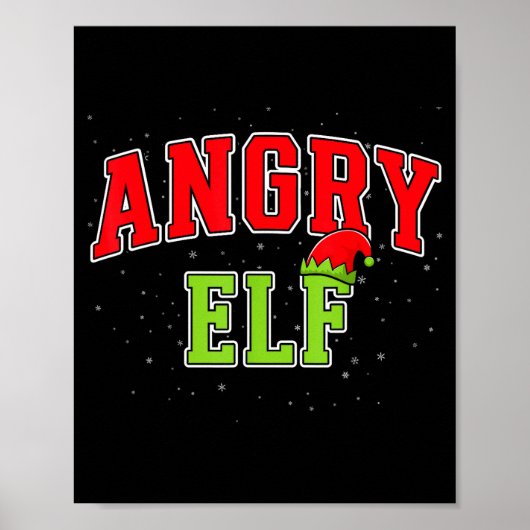 Angry Elf Christmas Family Matching Group Xmas  Poster (Vorne)