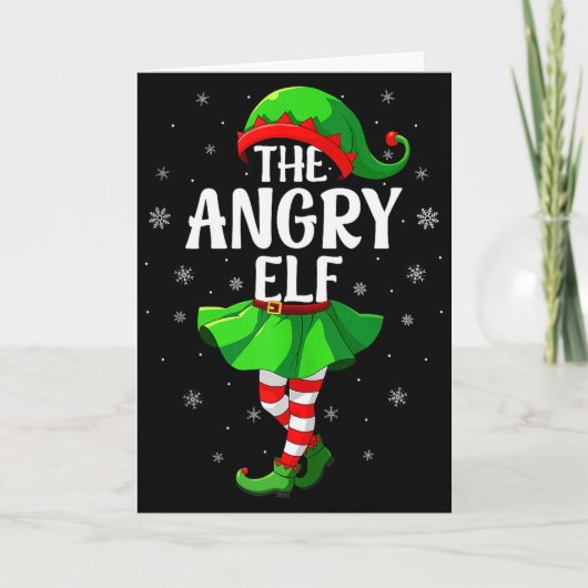 Angry Elf Christmas Girls Women Elf Squad Xmas Fam Karte (Vorderseite)