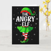 Angry Elf Christmas Girls Women Elf Squad Xmas Fam Karte (Gelbe Blume)