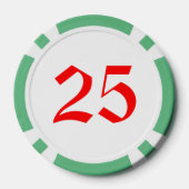 Angry Elf Green 25 gestreifter Poker Chip (Rückseite)