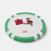 Angry Elf Green 25 gestreifter Poker Chip (Einzeln)