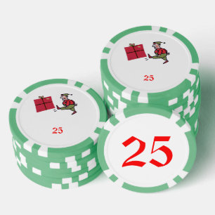 Angry Elf Green 25 gestreifter Poker Chip