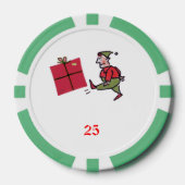 Angry Elf Green 25 gestreifter Poker Chip (Vorderseite)