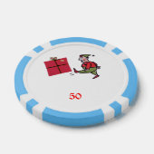Angry Elf hellblau 50 gestreifter Poker Chip (Einzeln)