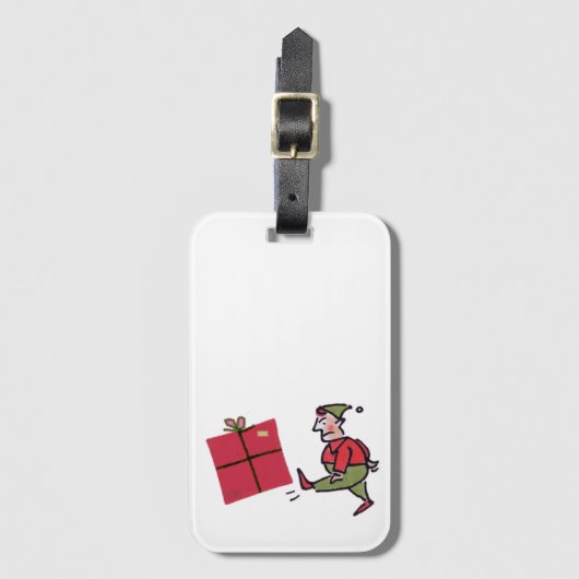 Angry Elf luggage tag Gepäckanhänger (Vorderseite Vertikal)