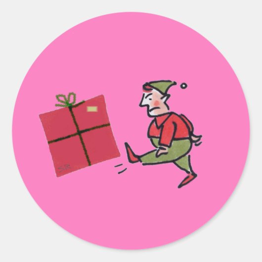 Angry Elf Rundkleber Runder Aufkleber (Vorderseite)