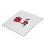 Angry Elf weiße große Keramik Kachel (Seite)