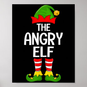 Angry Elf Xmas Matching Family Elf Squad Weihnacht Poster