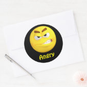 Angry Emoji Emoticon Cartoon Face Runder Aufkleber (Umschlag)