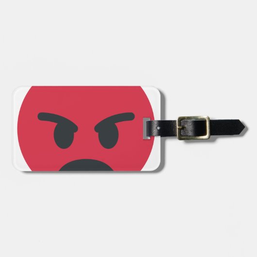 Angry Emoji Gepäckanhänger (Vorderseite horizontal)