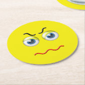 Angry Emoji Runder Pappuntersetzer (Angewinkelt)
