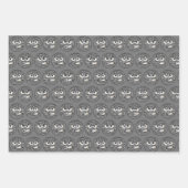 Angry Emoticon Face Tiled Muster Geschenkpapier Set (Vorderseite 3)