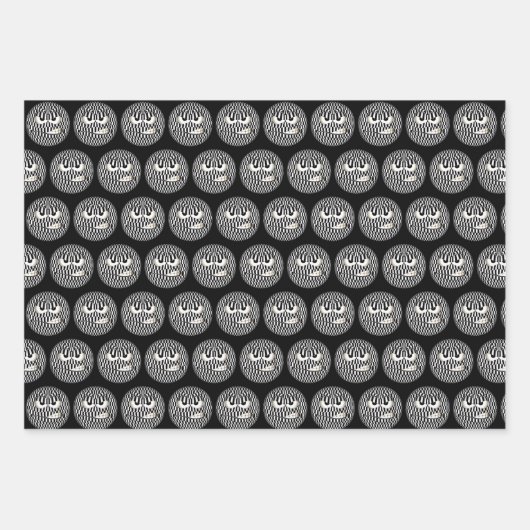 Angry Emoticon Face Tiled Muster Geschenkpapier Set (Vorderseite 2)