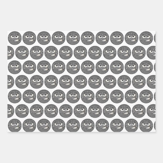 Angry Emoticon Face Tiled Muster Geschenkpapier Set (Vorderseite)