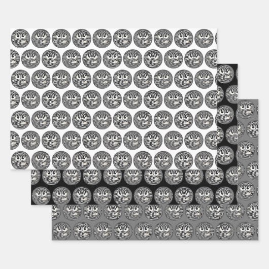 Angry Emoticon Face Tiled Muster Geschenkpapier Set (Set)