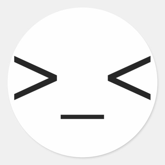 >_< Angry Emoticon Stickers (Vorderseite)