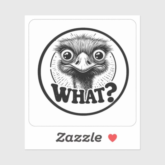 "Angry Emu What" Vinyl Aufkleber (Blatt)