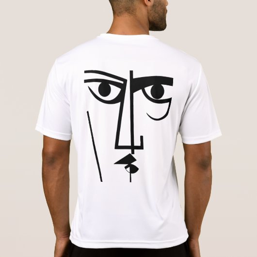 Angry Eyes Expression Abstrakte Frauengesicht Ar T-Shirt (Rückseite)