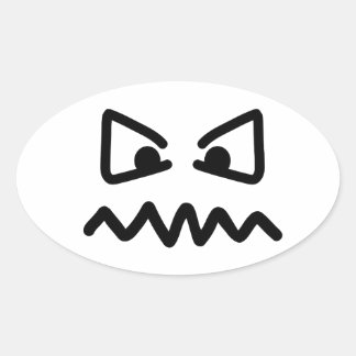 Angry Eyes Ovaler Aufkleber