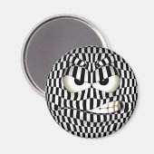 Angry Face Emoticon Magnet (Vorderseite/Rückseite)