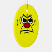 Angry Face Grumpey Keramikornament (Rechts)