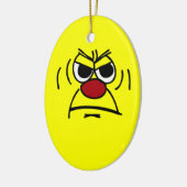 Angry Face Grumpey Keramikornament (Links)