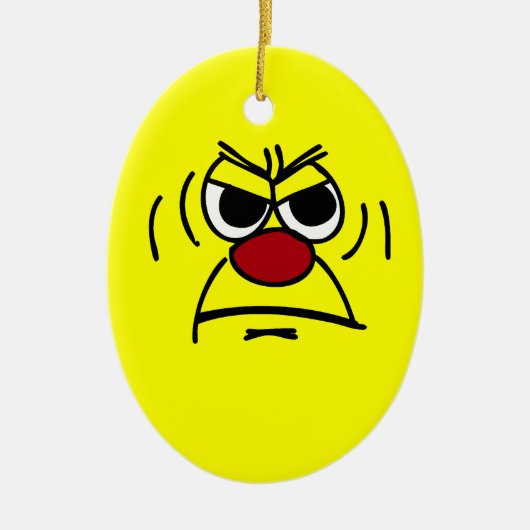 Angry Face Grumpey Keramikornament (Vorne)