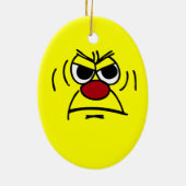 Angry Face Grumpey Keramikornament (Hinten)