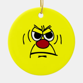 Angry Face Grumpey Keramikornament
