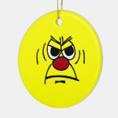 Angry Face Grumpey Keramikornament (Links)