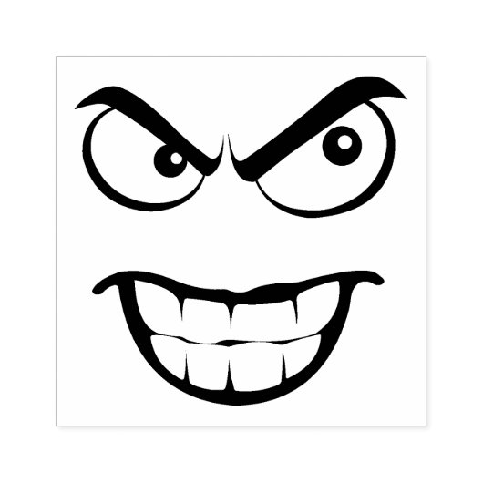 Angry Face Gummistempel (Prägung)
