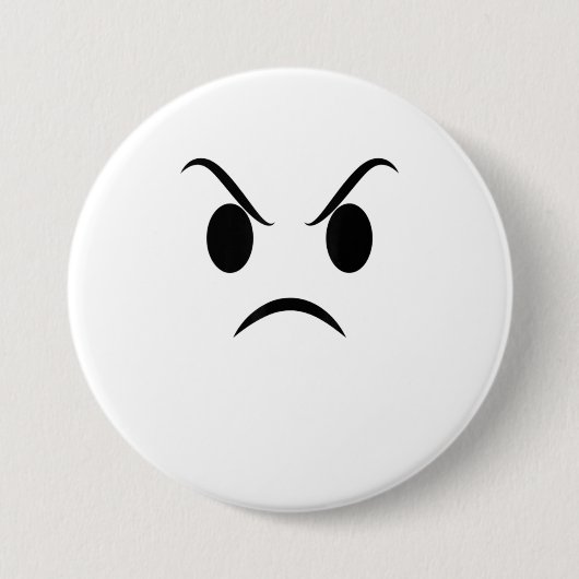 Angry Face Halloween Grumpy Outrage Emojis Button (Vorderseite)