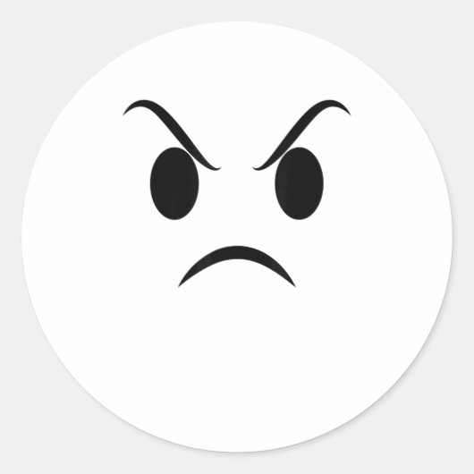 Angry Face Halloween Grumpy Outrage Emojis Runder Aufkleber (Vorderseite)
