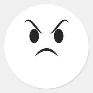 Angry Face Halloween Grumpy Outrage Emojis Runder Aufkleber