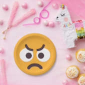 Angry Face Niedlich und Fun Editable Colors Emoji  Pappteller (Party)