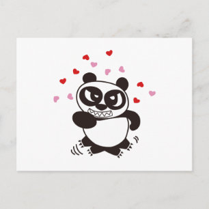 Angry Face Panda 32 Postkarte