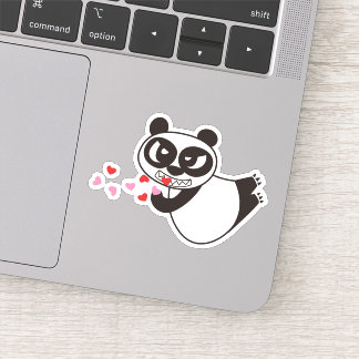Angry Face Panda Kissing Aufkleber