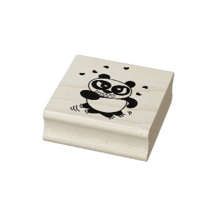 Angry Face Panda läuft für Liebe Gummistempel
