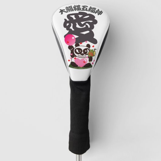 Angry Face Panda Liebe Golf Head Cover Golf Headcover (Vorderseite)