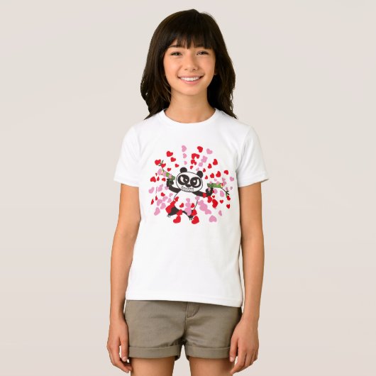 Angry Face Panda Lieben T-Shirt (Vorne ganz)